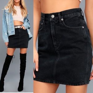 🆕 AGOLDE Black High Rise Denim Mini Skirt